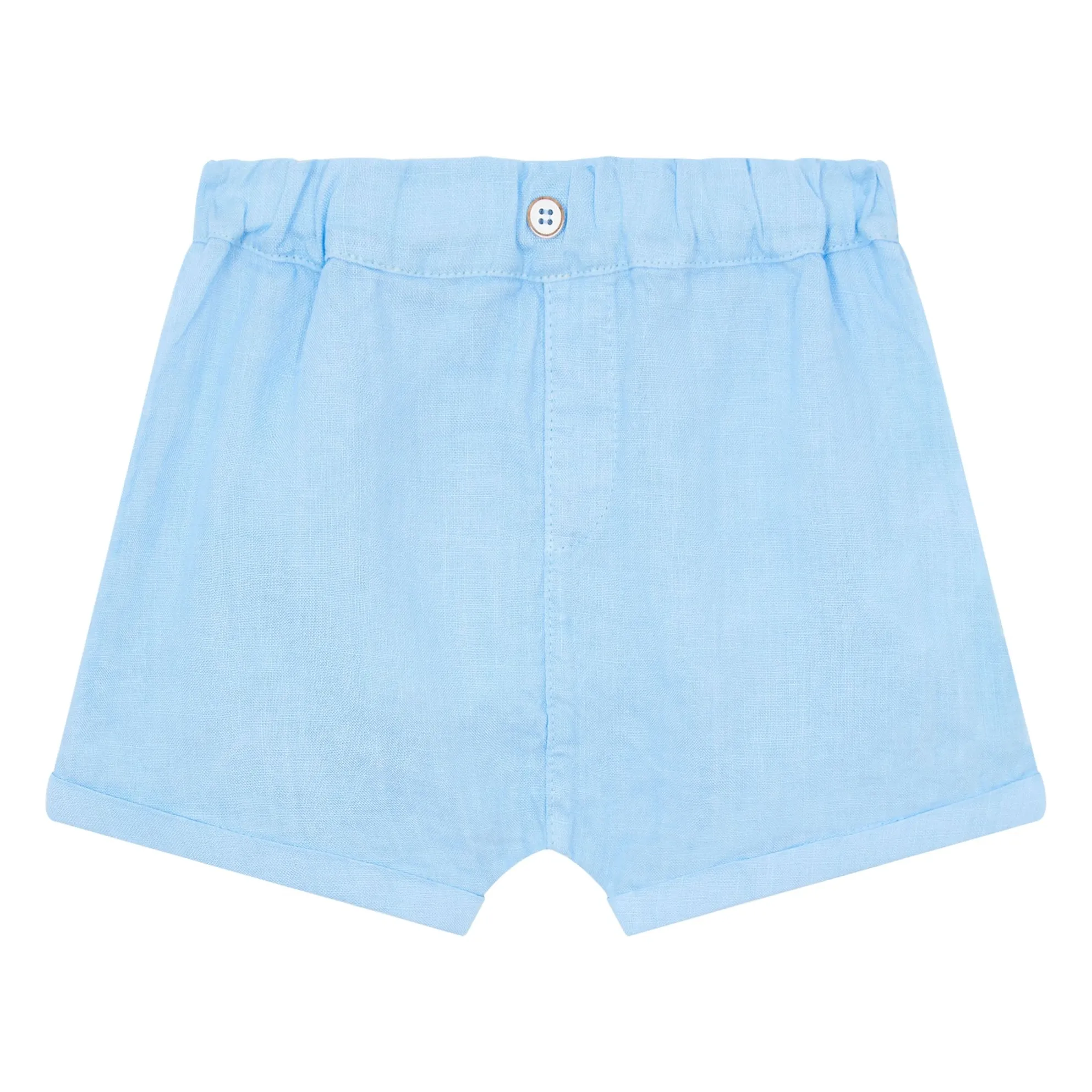 Búho Light Blue Plain Linen Shorts