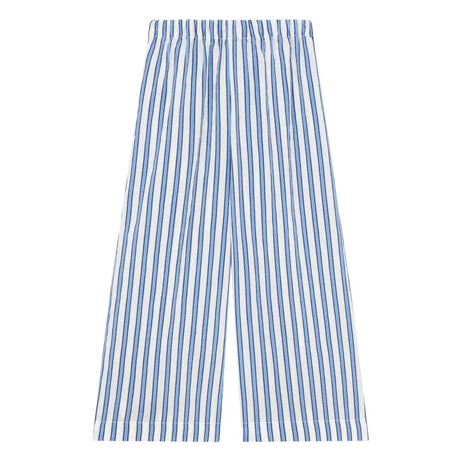 Pantalon Rayé  | Bleu