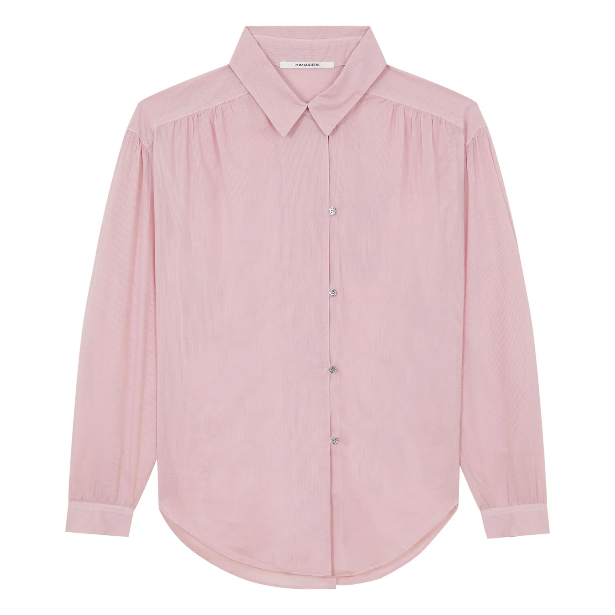 Pomandère Dusty Pink Striped Cotton Batiste Shirt