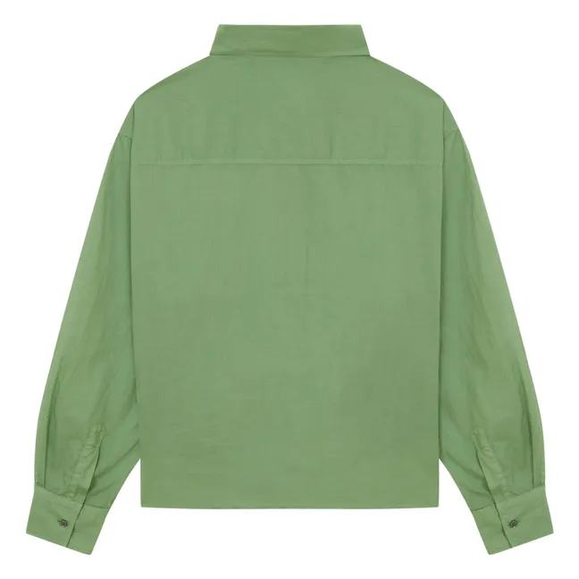 Hemd Pocket Stripe Batist aus Baumwolle | Salbei