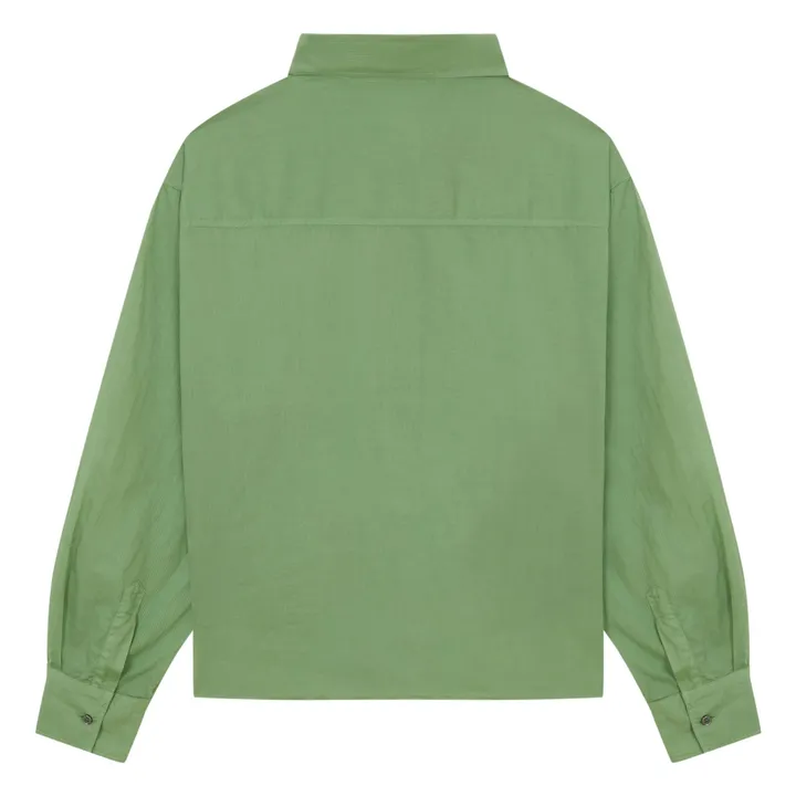 Pocket Shirt Stripes Cotton Batiste | Sage- Product image n°1