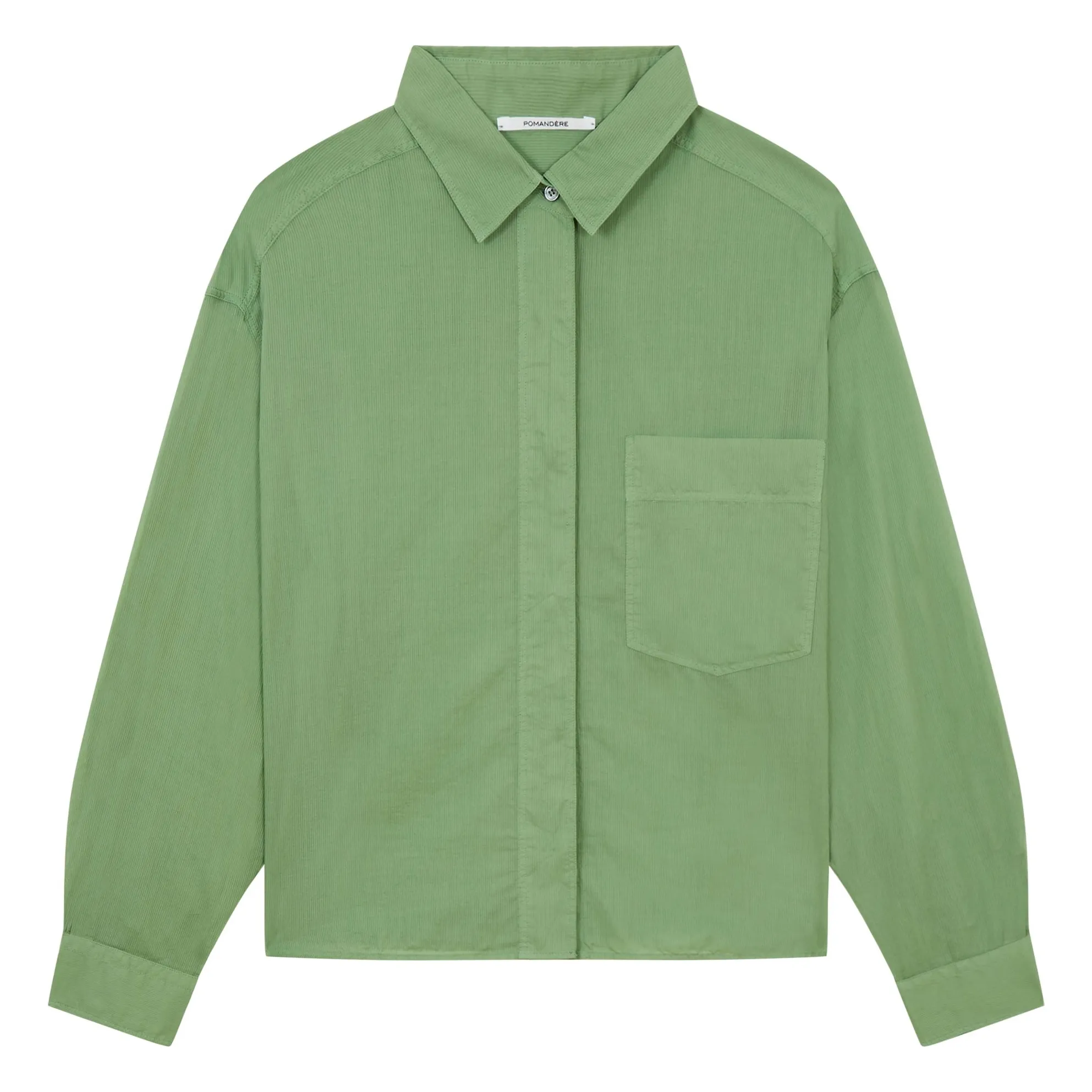 Pomandère Sage Pocket Shirt Stripes Cotton Batiste