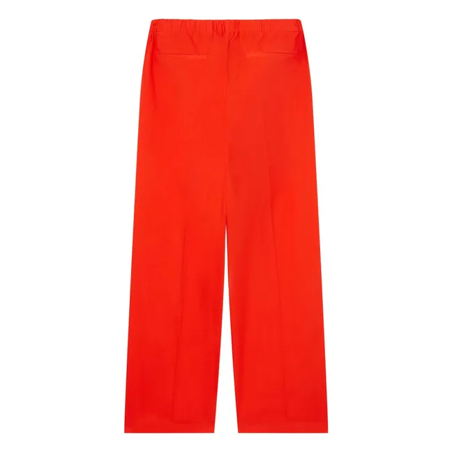 Cotton Gabardine Pants | Rouge coquelicot
