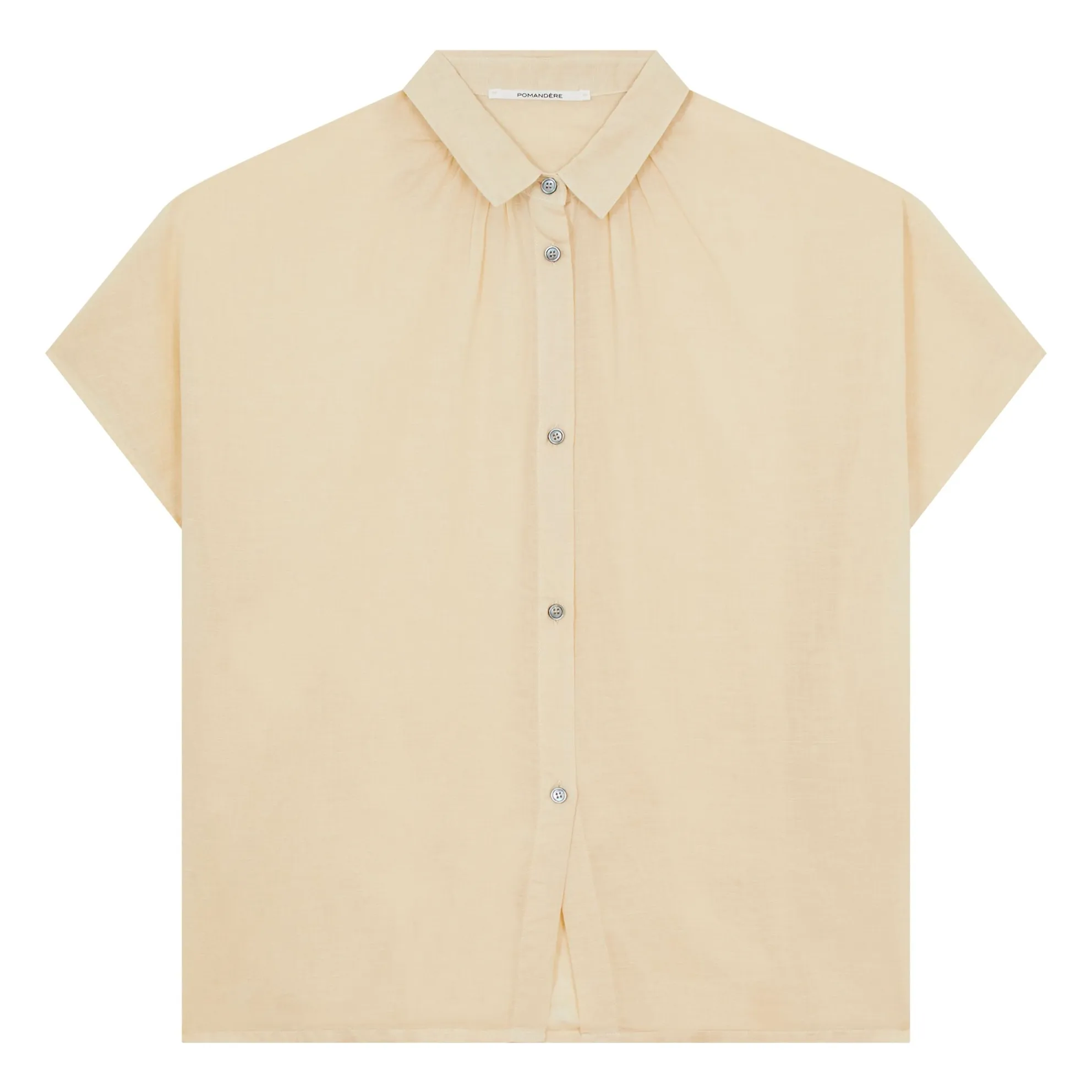 Pomandère Beige Embossed Cotton And Linen Shirt