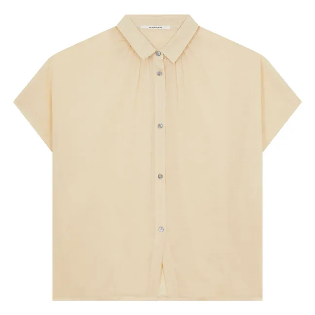 Chemise Coton et Lin Gaufré | Beige