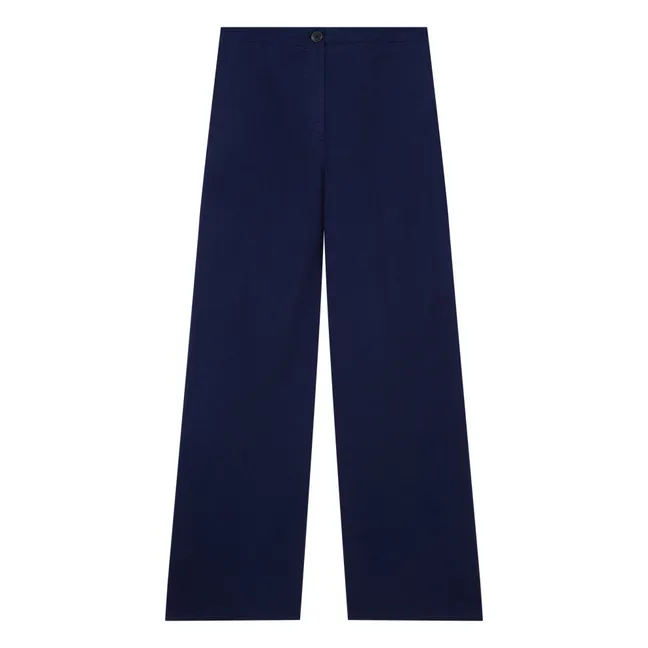 Gabardine-Hose aus Baumwolle | Nachtblau