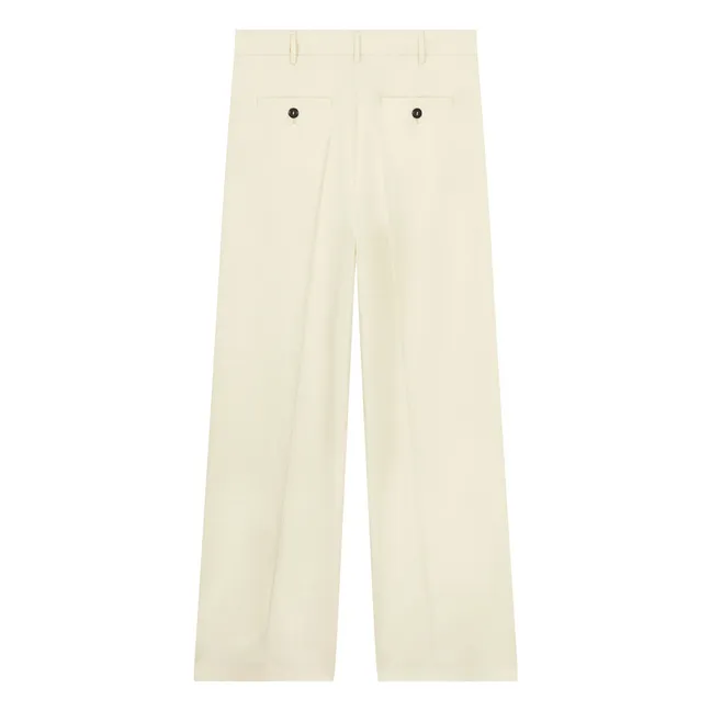 Cotton and linen pants | Beige