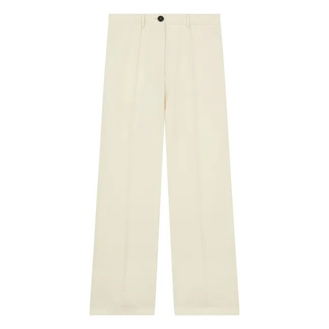 Cotton and linen pants | Beige