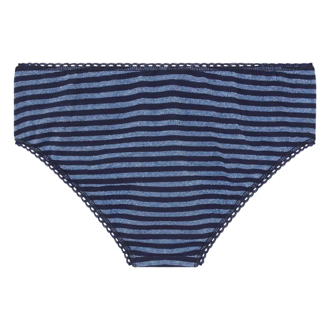 Amaca Slip Metallic-Streifen | Blau