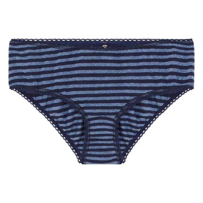 Amaca Slip Metallic-Streifen | Blau