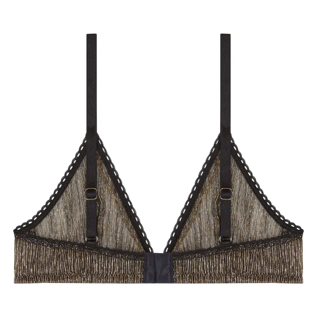 Amethist Embossed and Metallic Bra | Black