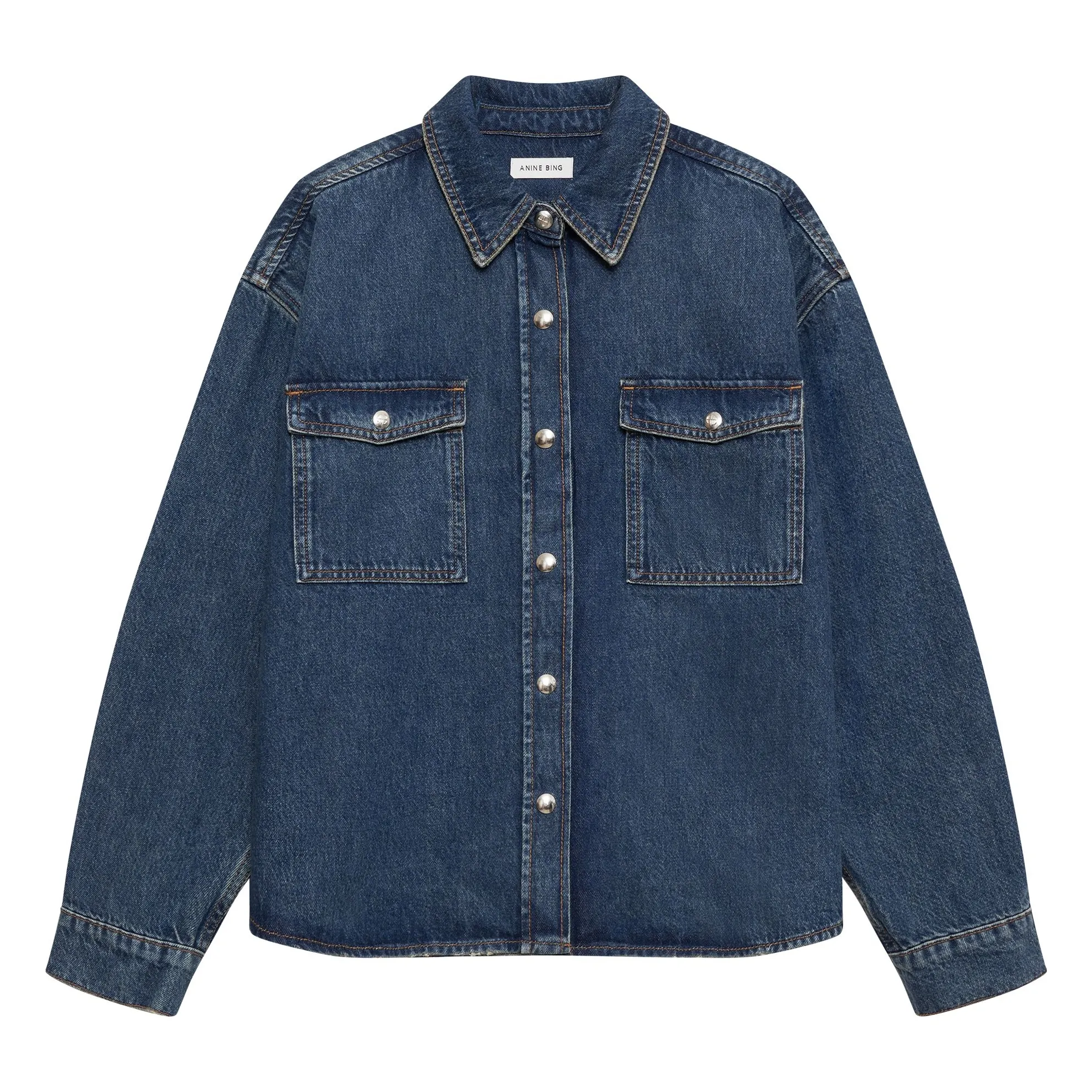 Anine Bing Blue Paxton Denim Shirt