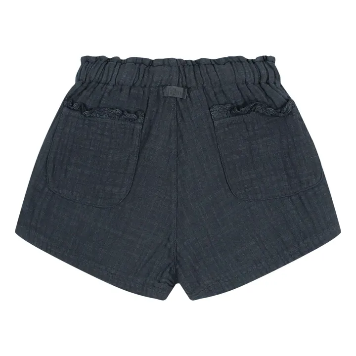Short Gaze de Coton Bio | Bleu nuit- Image produit n°1