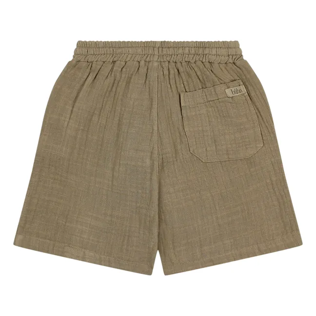 Bermuda Gaze de Coton Bio | Vert kaki