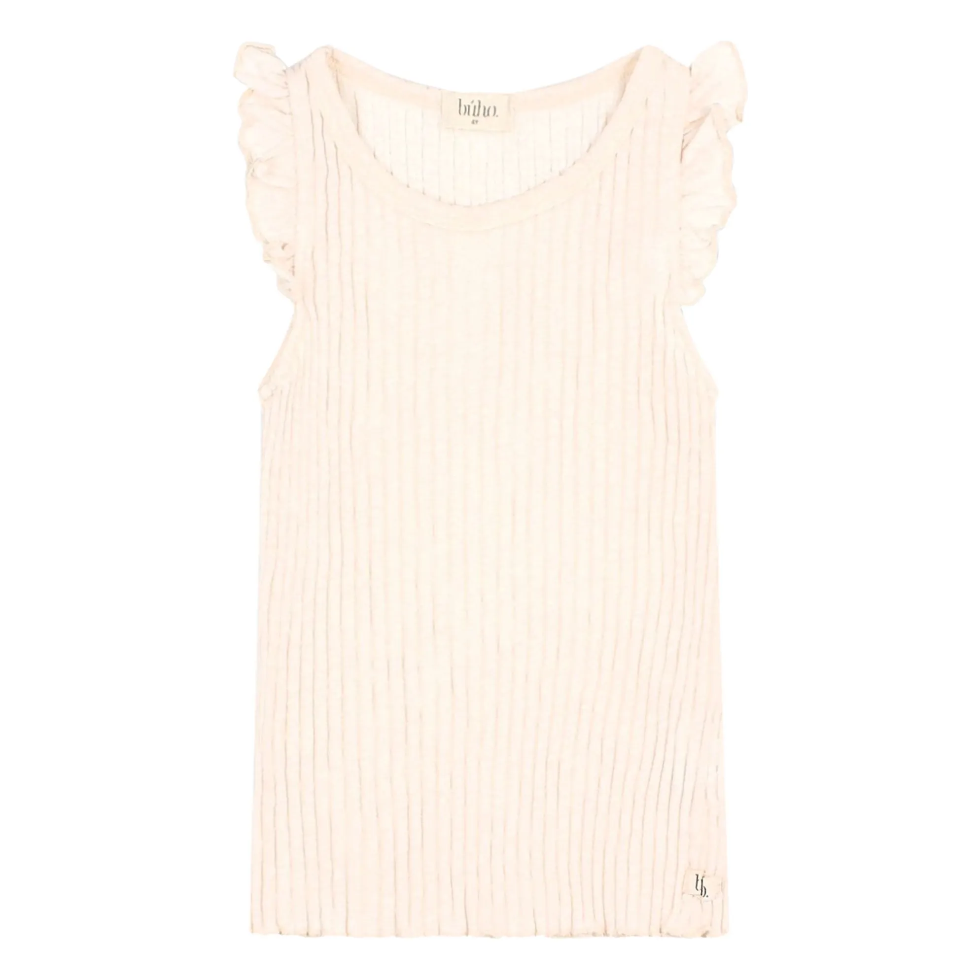 Búho Ivory Organic Cotton Ruffled Tank Top
