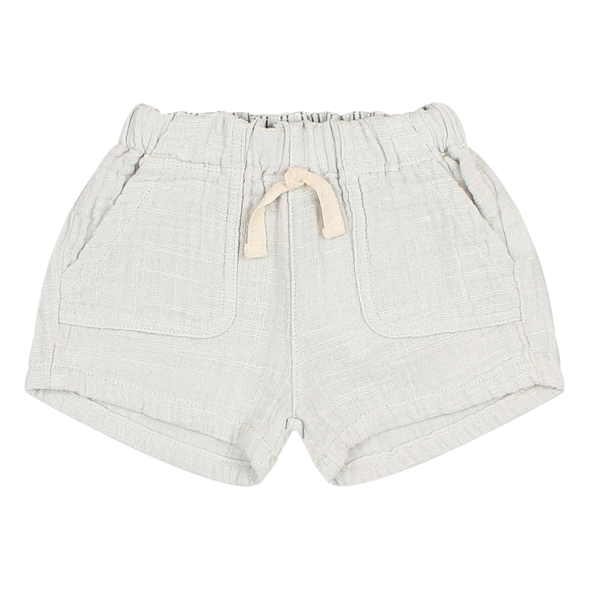 Búho Light Grey Organic Cotton Gauze Baby Shorts