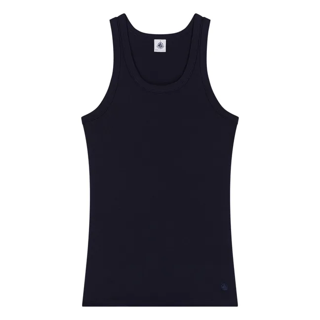 Camiseta de tirantes de algodón orgánico | Azul Marino