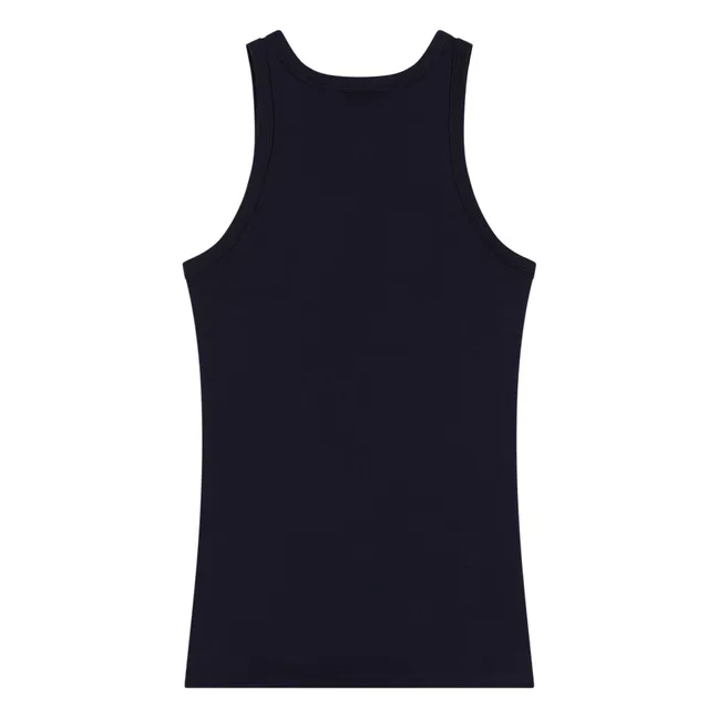 Camiseta de tirantes de algodón orgánico | Azul Marino
