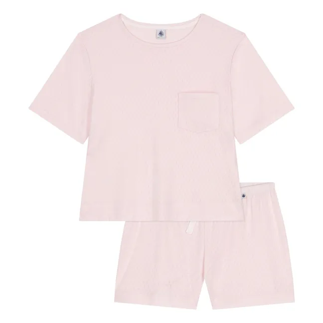 Pijama corto de algodón orgánico Brownie | Rosa
