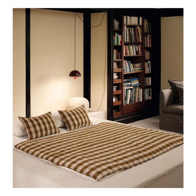 Coussin en lin lavé Vichy Cottage | Terre