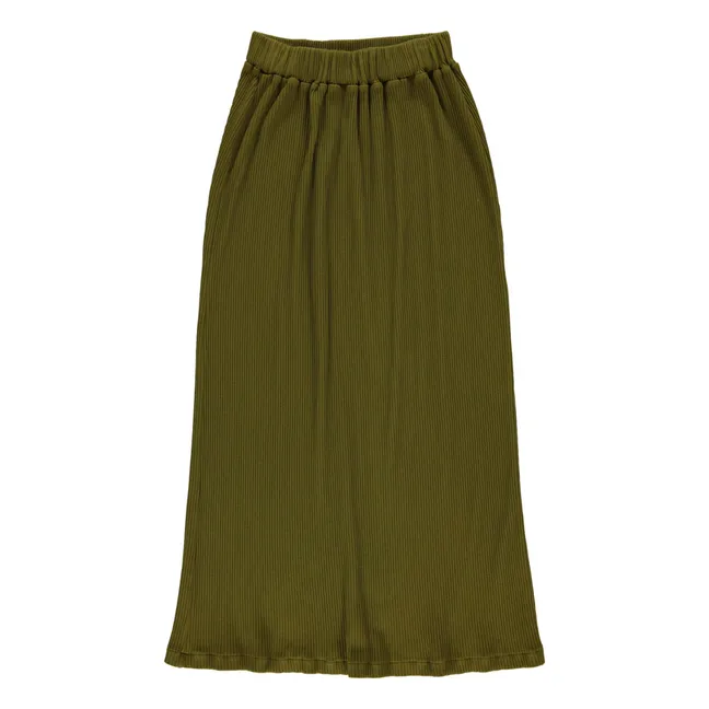 Cosmos Ribbed Skirt - Women's Collection | Khaki