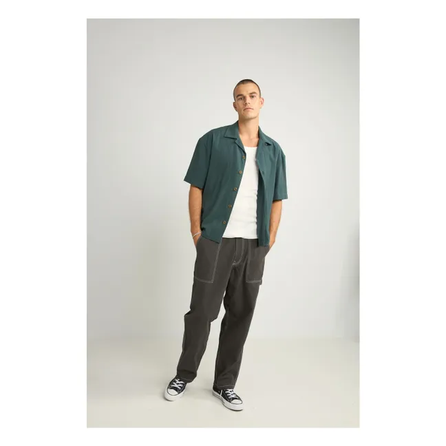 Camisa relajada con textura | Verde