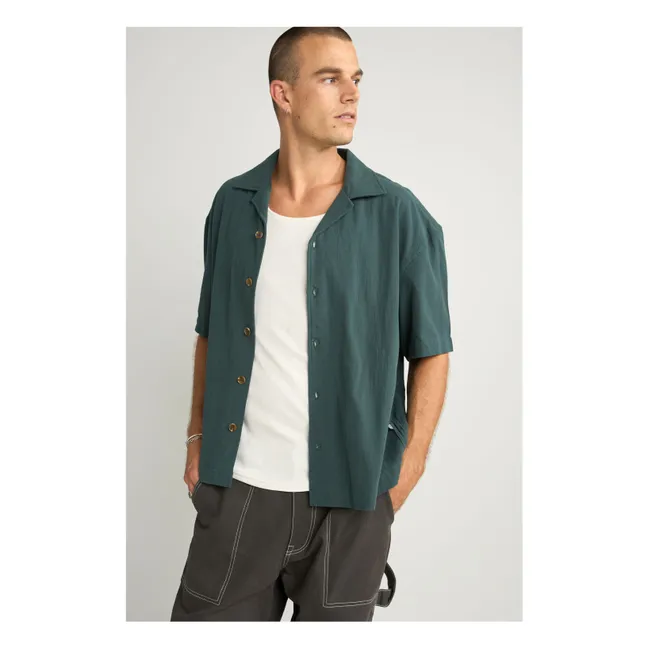 Camisa relajada con textura | Verde