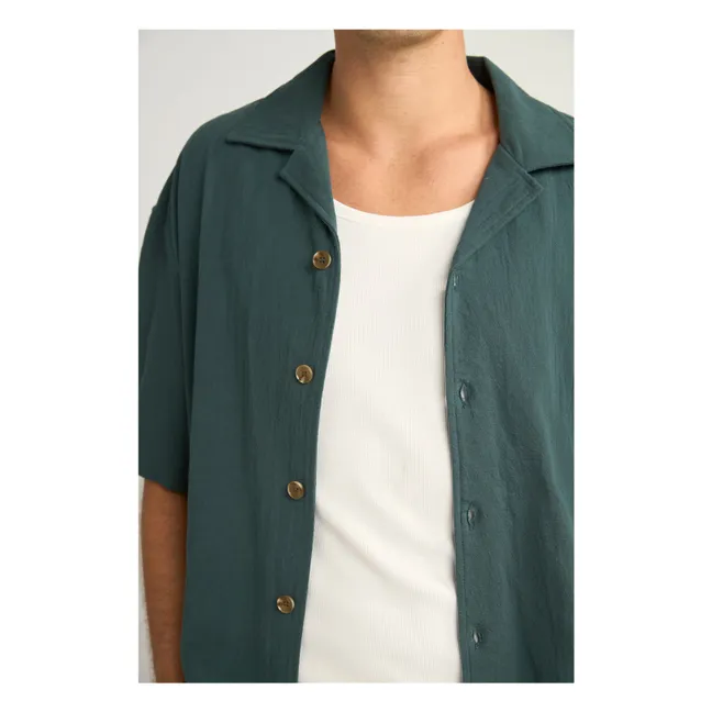 Camisa relajada con textura | Verde