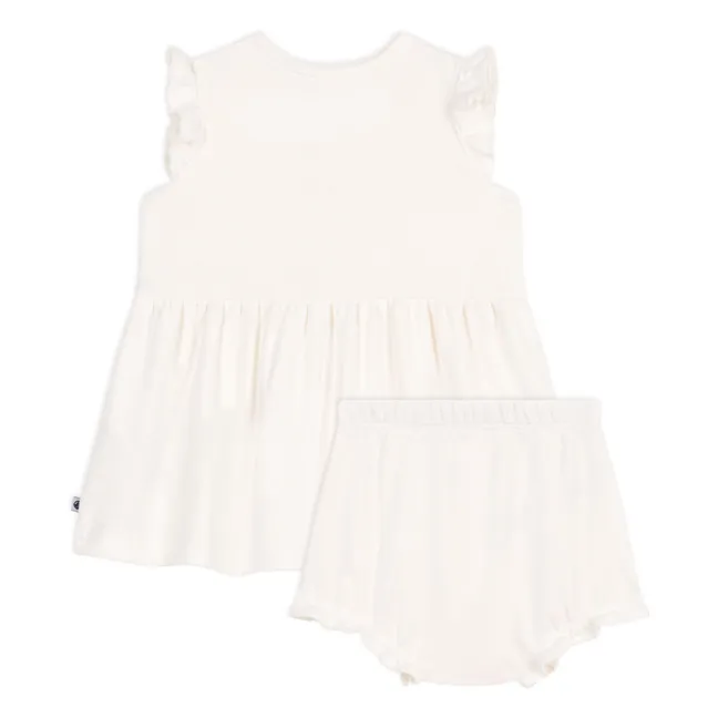 Baobab Organic Cotton Dress and Bloomer Set | White