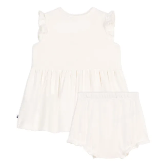 Set Kleid und Bloomer Baobab Bio-Baumwolle | Weiß