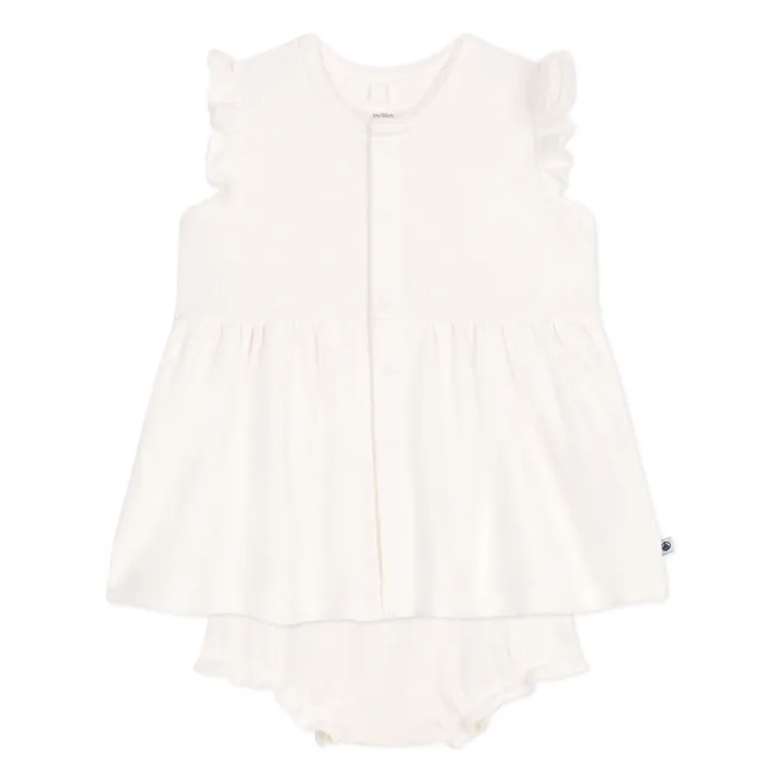 Ensemble Robe et Bloomer Baobab Coton Bio | Blanc- Image produit n°2