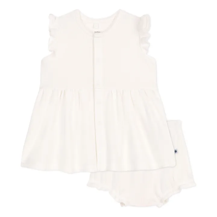 Ensemble Robe et Bloomer Baobab Coton Bio | Blanc- Image produit n°0