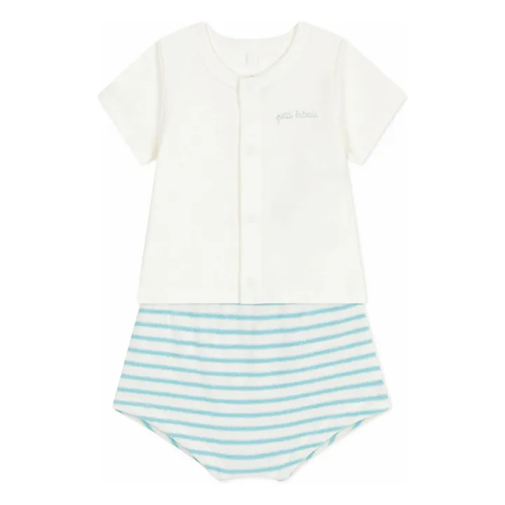 Ensemble T-Shirt et Short Baobe Coton Bio | Blanc- Image produit n°1