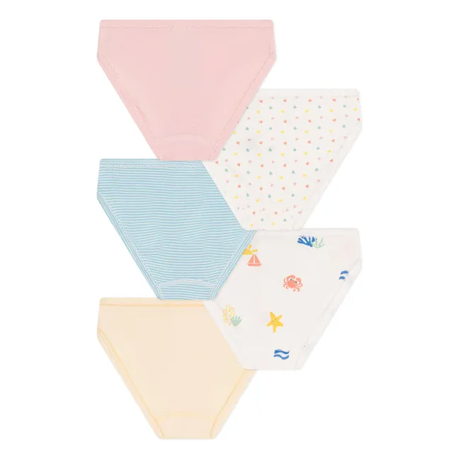 Lot 5 Culottes Pamplemousse Coton Bio | Jaune