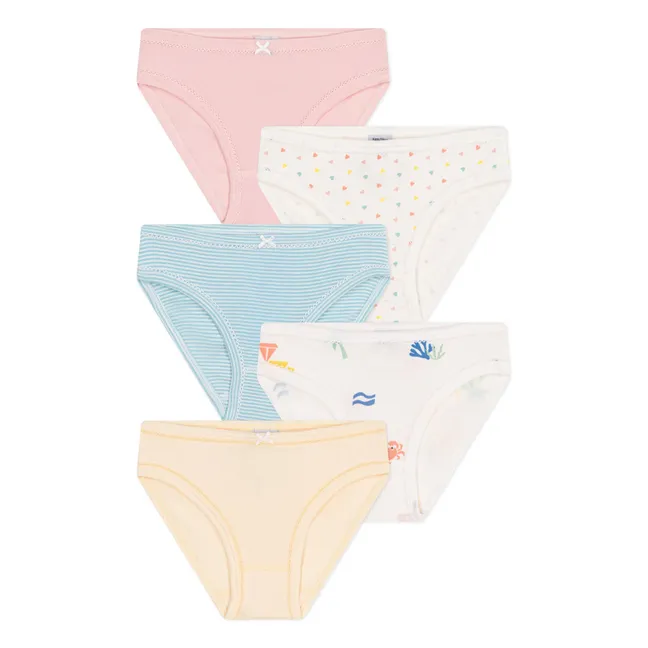 Lot 5 Culottes Pamplemousse Coton Bio | Jaune