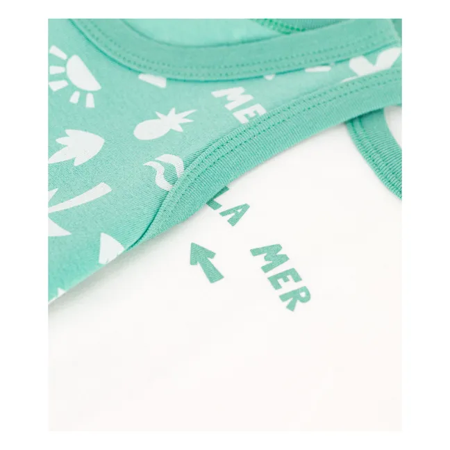 Lot 2 Débardeurs Summer Vibes Coton Bio | Vert