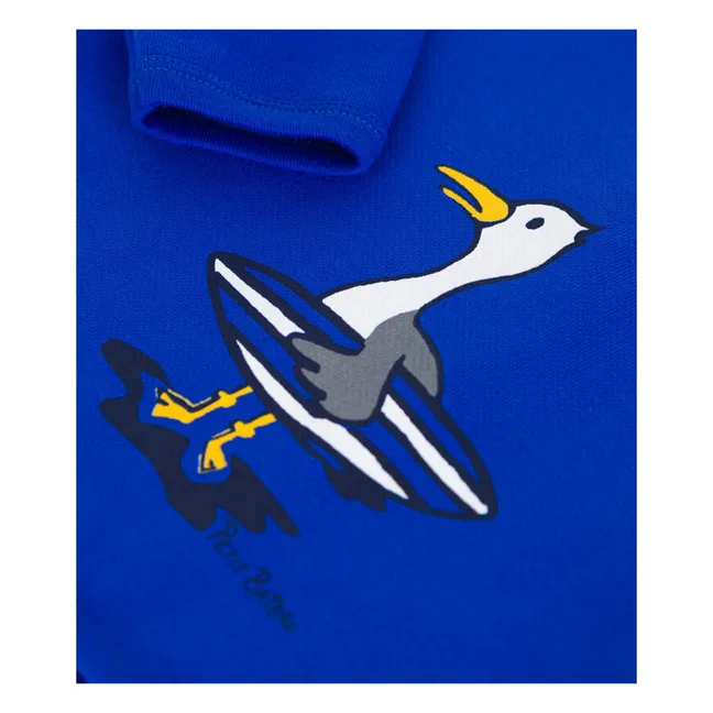 Felpa a becco in cotone biologico | Blu