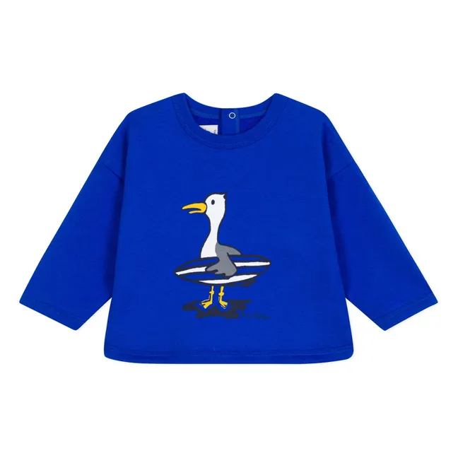 Felpa a becco in cotone biologico | Blu