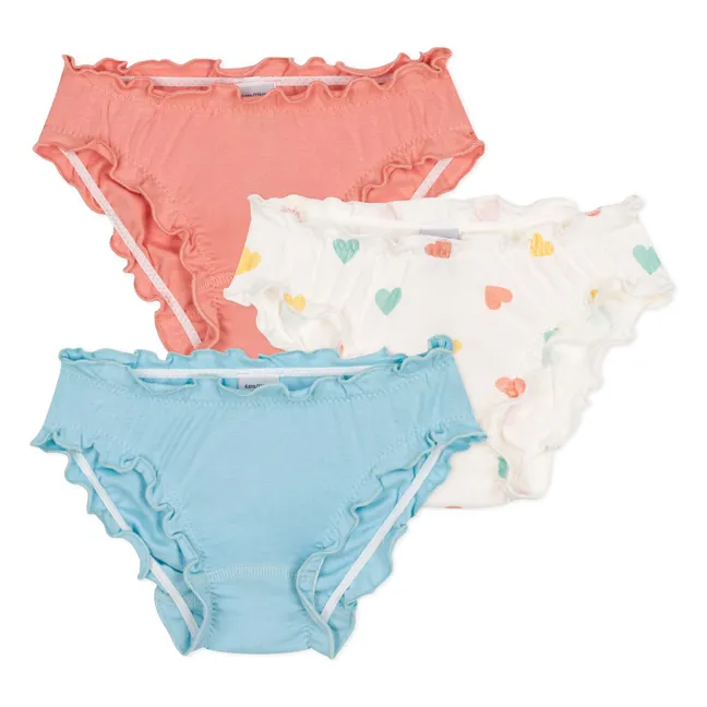 Lot 3 Culottes Froufrous Coton Bio | Abricot