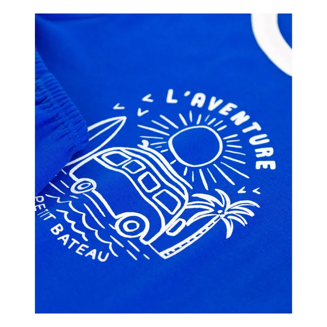Pyjashort Brigade Bio-Baumwolle | Elektrisches Blau