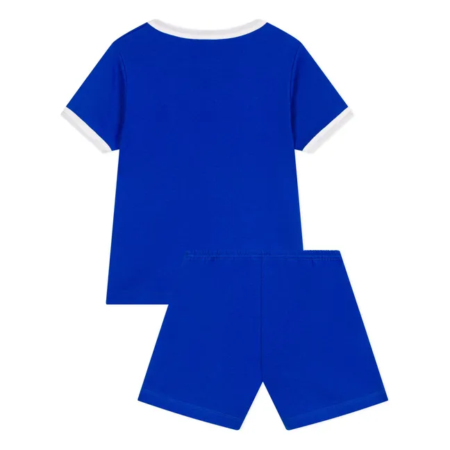 Pyjashort Brigade Coton Bio | Bleu électrique