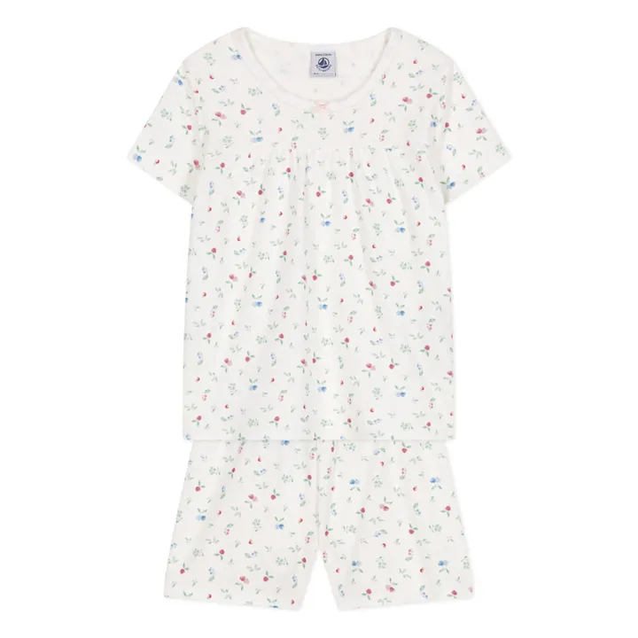 Pijama corto de algodón ecológico | Blanco- Imagen del producto n°1