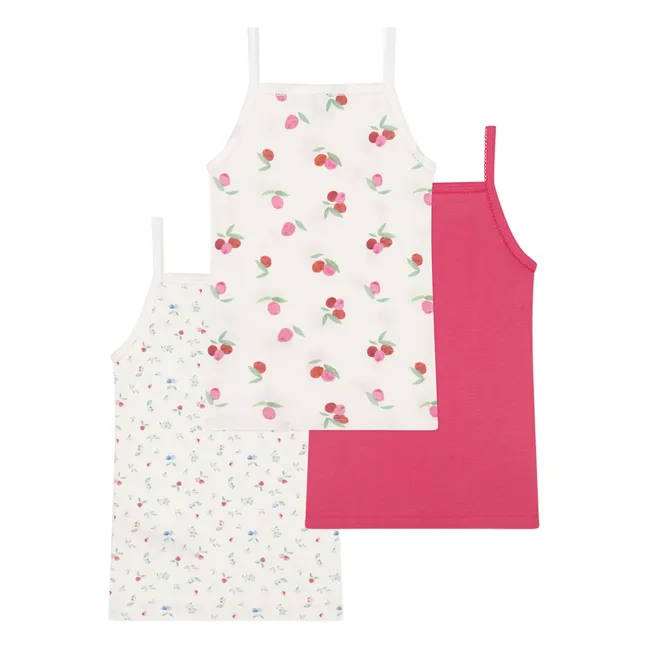 Set di 3 canottiere Petit Abybay in cotone biologico | Framboise