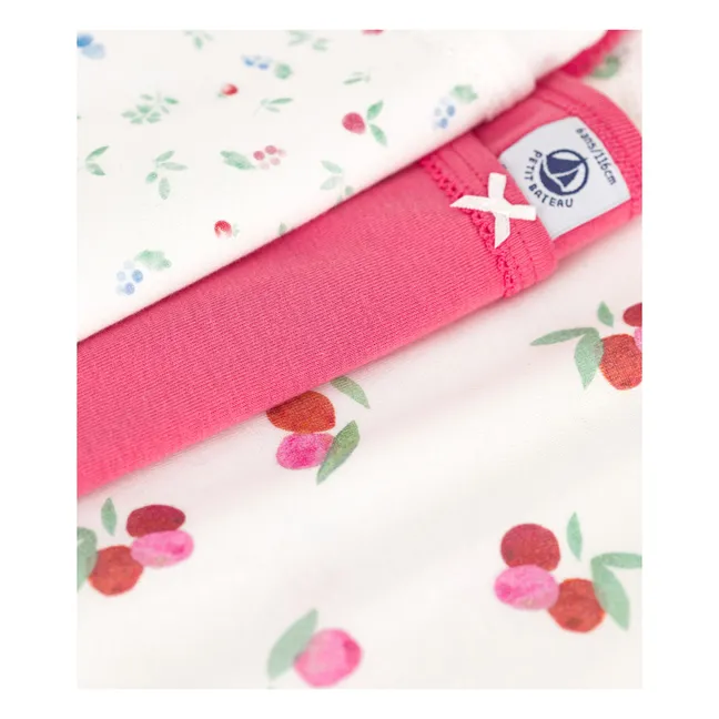 Lote de 3 camisetas de tirantes de algodón ecológico Petit Abybay | Framboise