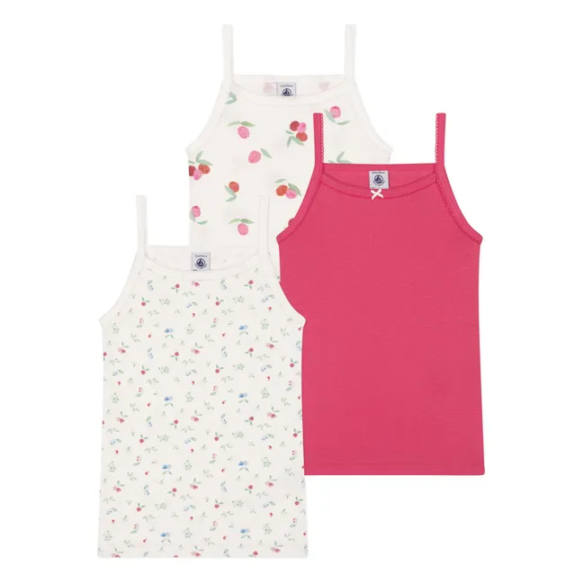 Set di 3 canottiere Petit Abybay in cotone biologico | Framboise