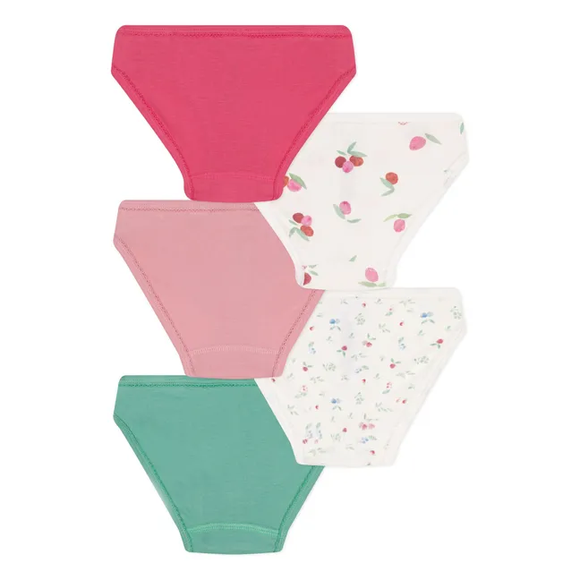 Set di 5 mutandine Adèle in cotone biologico | Framboise