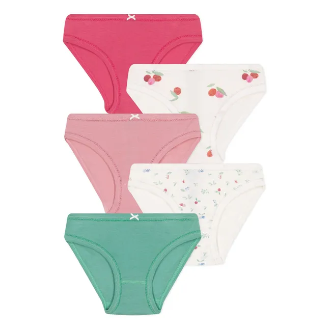 Set di 5 mutandine Adèle in cotone biologico | Framboise