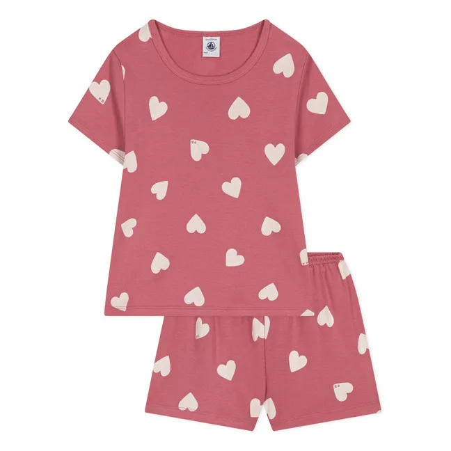 Pijama corto Britney de algodón orgánico | Rosa Viejo