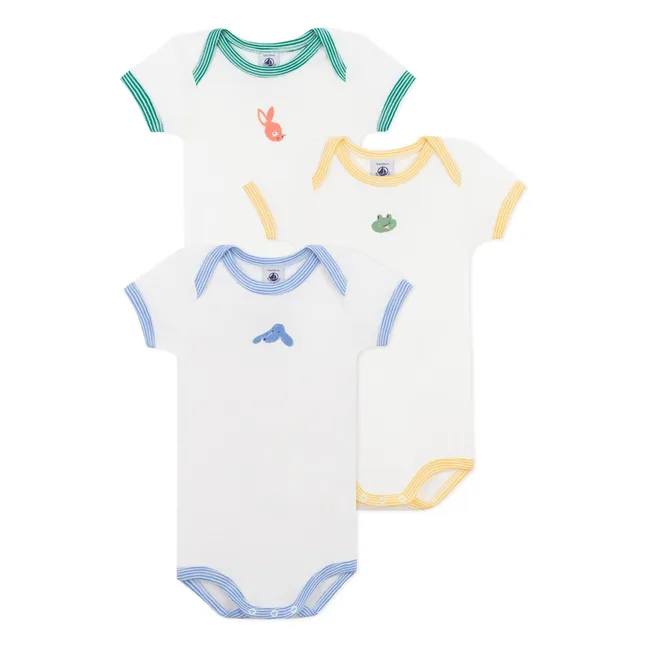 3er-Pack Bodies Tiere Bio-Baumwolle | Seidenfarben