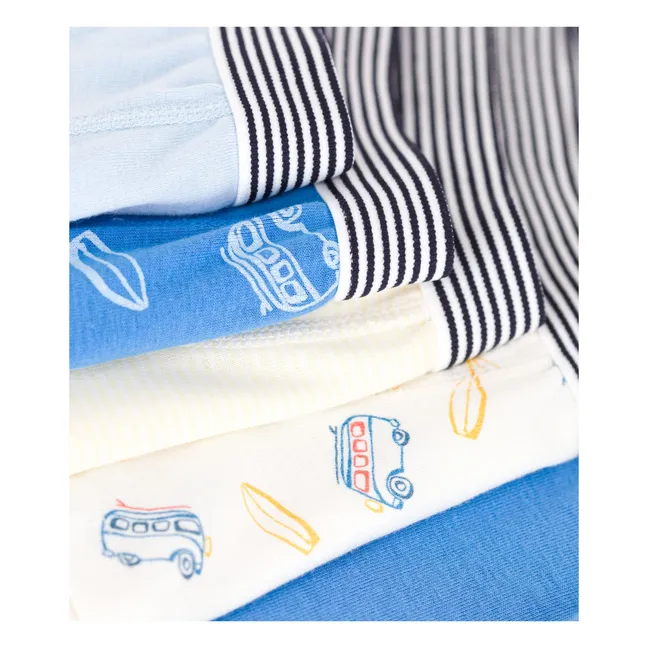 Lot 5 Boxers Blueboard Coton Bio | Bleu